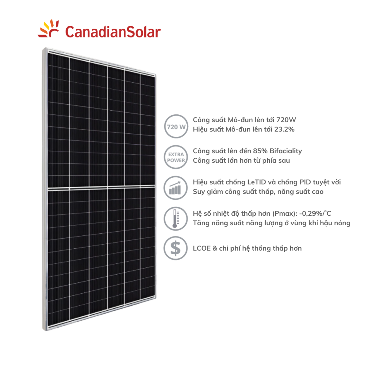 Tấm Pin năng lượng mặt trời Canadian 690W TOPBiHiKu7